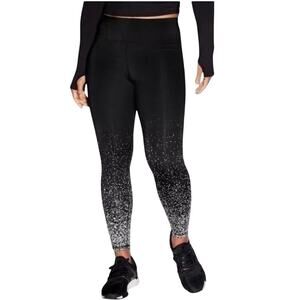 Athleta Contender Splatter Reflective 7/8 Tight Legging #383960 Black Sz S